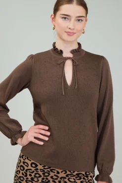 Current Air Sweater Style Blouse BROWN Sale