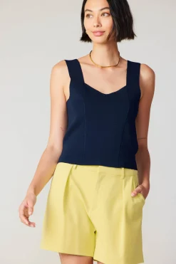 Current Air Sweetheart Knit Tank Top NAVY Fashion