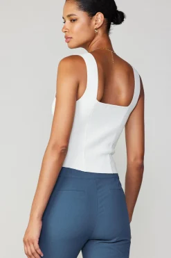 Current Air Sweetheart Knit Tank Top WHITE Sale