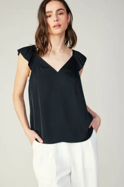 Current Air Sweetheart Neck Tank Top BLACK Discount