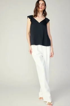 Current Air Sweetheart Neck Tank Top BLACK Discount