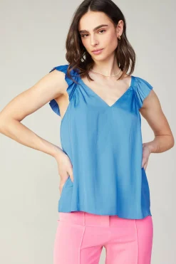 Current Air Sweetheart Neck Tank Top FADEDBLUE Online