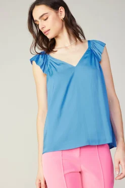 Current Air Sweetheart Neck Tank Top FADEDBLUE Online