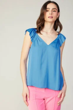 Current Air Sweetheart Neck Tank Top FADEDBLUE Online