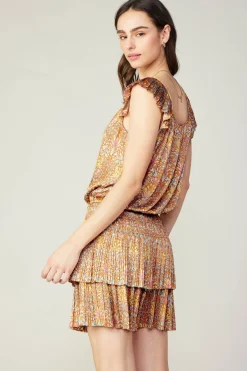 Current Air Sweetheart Smocked Mini Dress ORANGEMLT Online