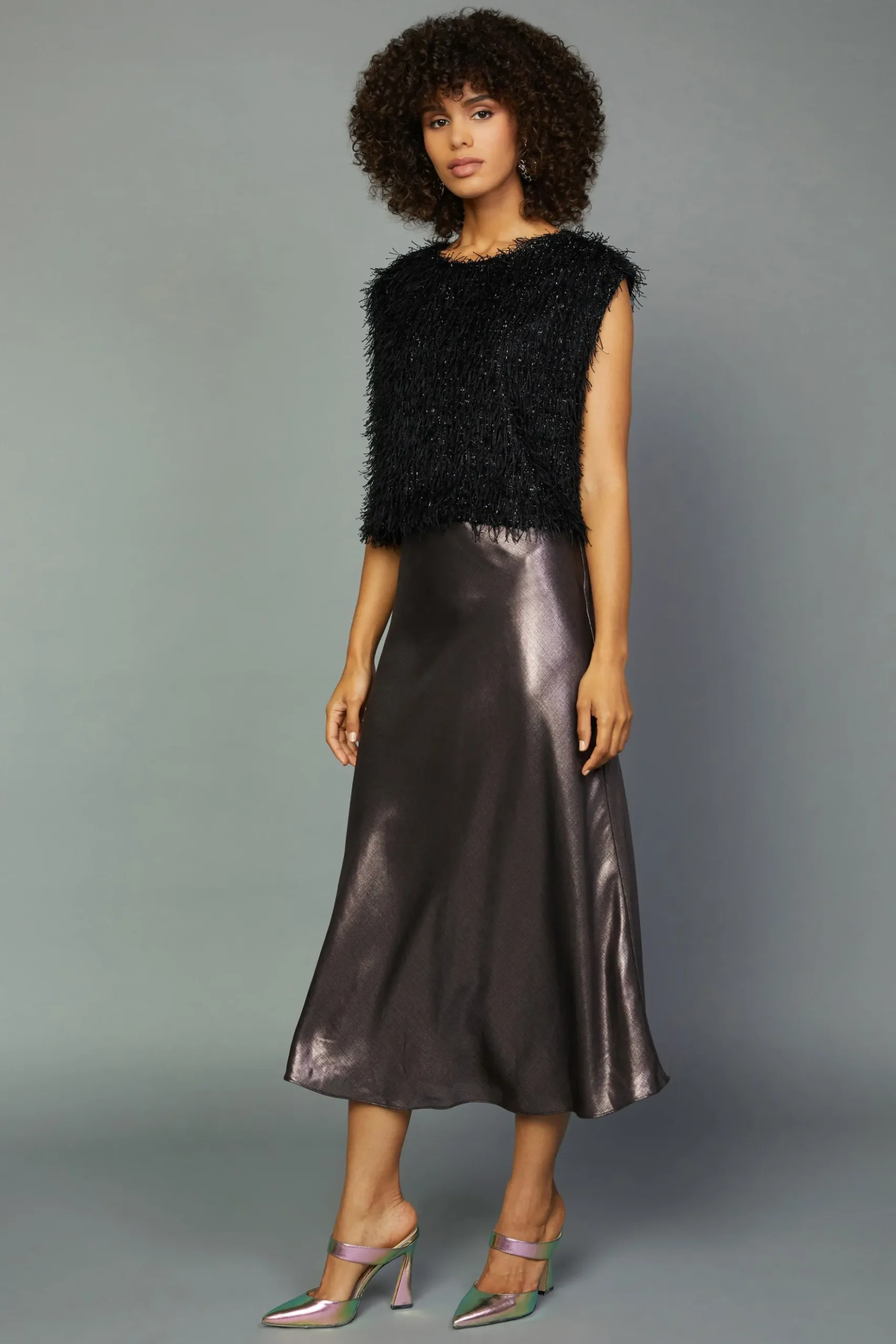 Current Air Textured Sparkle Top BLACK Online