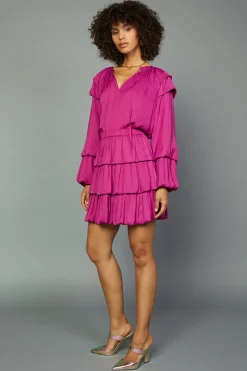 Current Air Tiered Mini Skirt FUCHSIA Sale