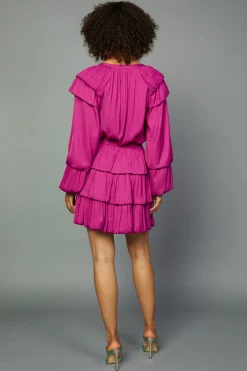Current Air Tiered Mini Skirt FUCHSIA Sale