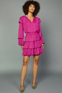 Current Air Tiered Mini Skirt FUCHSIA Sale