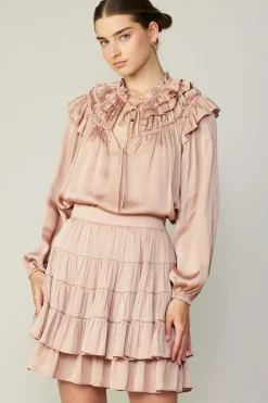 Current Air Tiered Mini Skirt FADEDBLUSH Discount