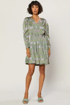 Current Air Tile Print Mini Dress GREENMULTI Clearance