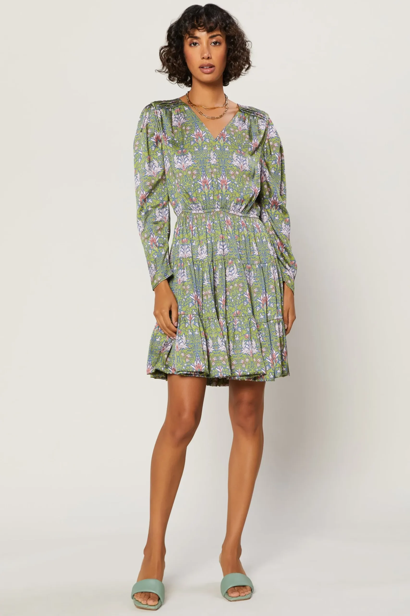 Current Air Tile Print Mini Dress GREENMULTI Clearance