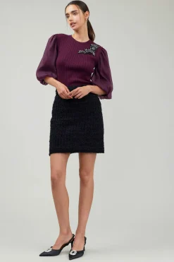 Current Air Tweed Mini Skirt BLACK Clearance