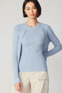 Current Air Two Piece Cardigan Set POWDERBLUE Sale