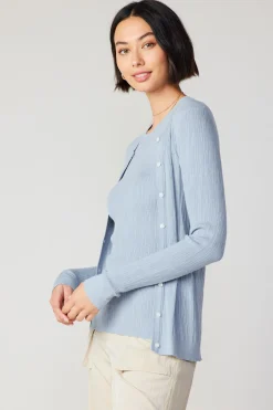 Current Air Two Piece Cardigan Set POWDERBLUE Sale