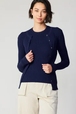 Current Air Two Piece Cardigan Set NAVY Hot