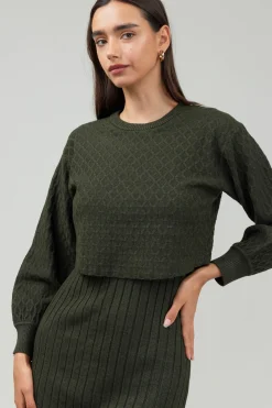 Current Air Two Piece Sweater Dress DARKMOSSGREEN Clearance