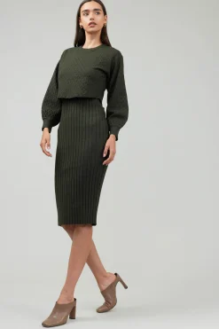 Current Air Two Piece Sweater Dress DARKMOSSGREEN Clearance