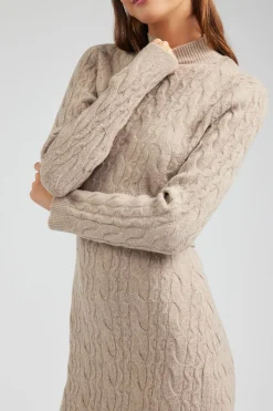 Current Air Two-piece Cable Knit Dress OATMEAL Best