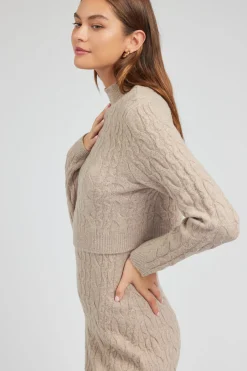 Current Air Two-piece Cable Knit Dress OATMEAL Best