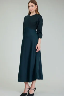 Current Air Vienna Knit Midi Dress FORESTGREEN New