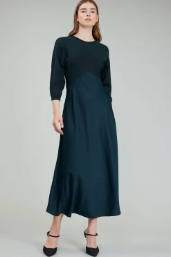 Current Air Vienna Knit Midi Dress FORESTGREEN New