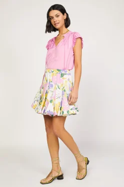 Current Air Vintage Floral Godet Skirt WHITE Best