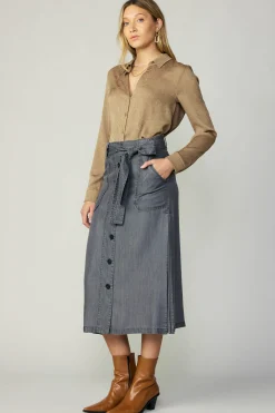 Current Air Washed Utility Skirt BLACKCHAMBRAY Hot