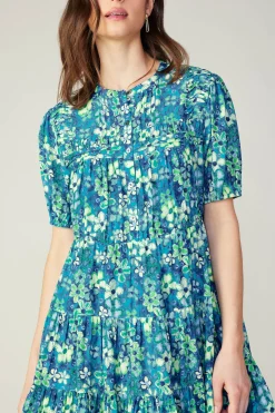 Current Air Watercolor Floral Mini Dress BLUEMLT Discount