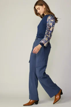 Current Air Wide Leg Cargo Pant SLATENAVY Hot