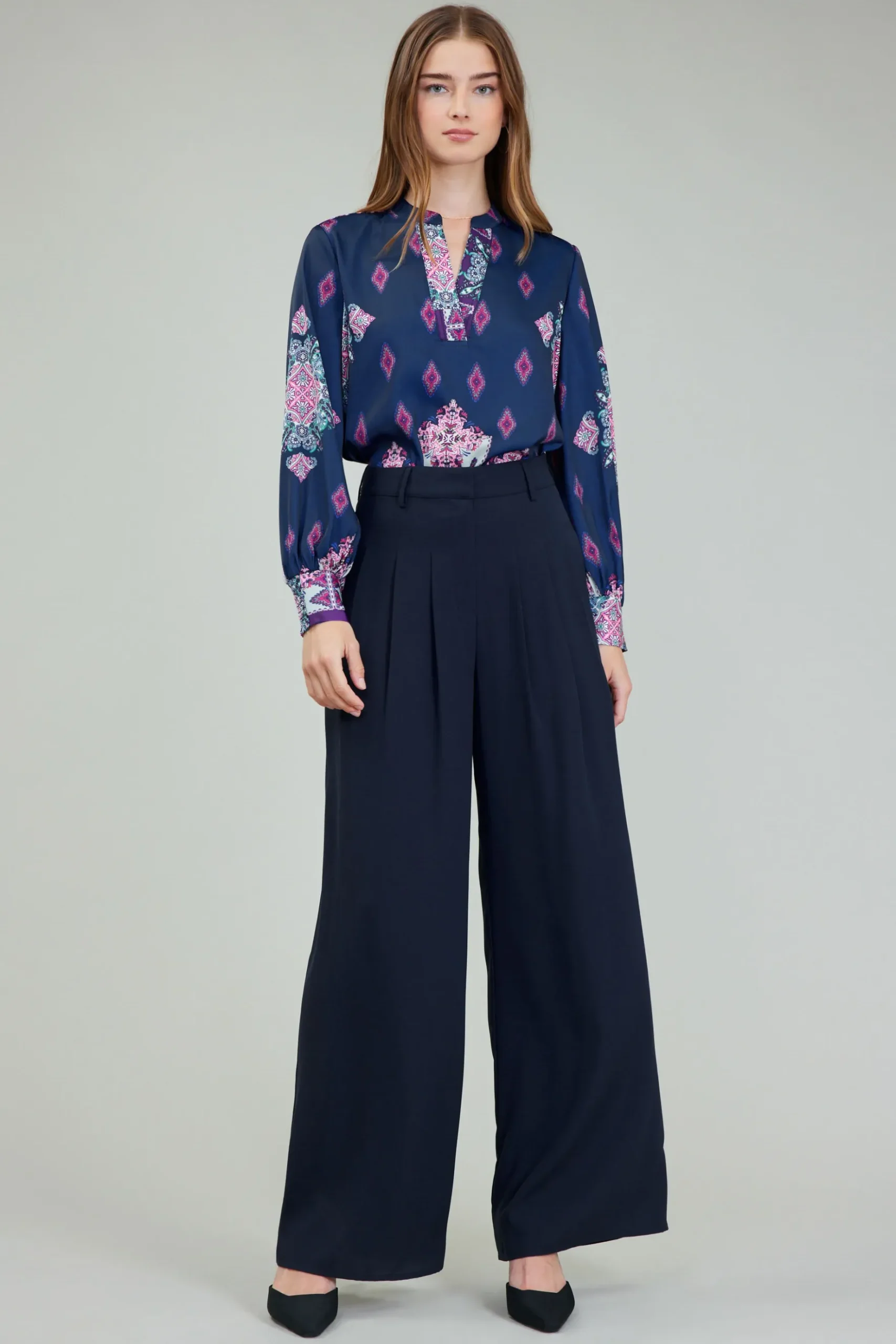 Current Air Wide Leg Trousers SLATENAVY Outlet