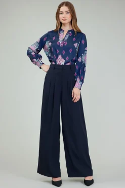 Current Air Wide Leg Trousers SLATENAVY Outlet