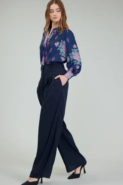 Current Air Wide Leg Trousers SLATENAVY Outlet
