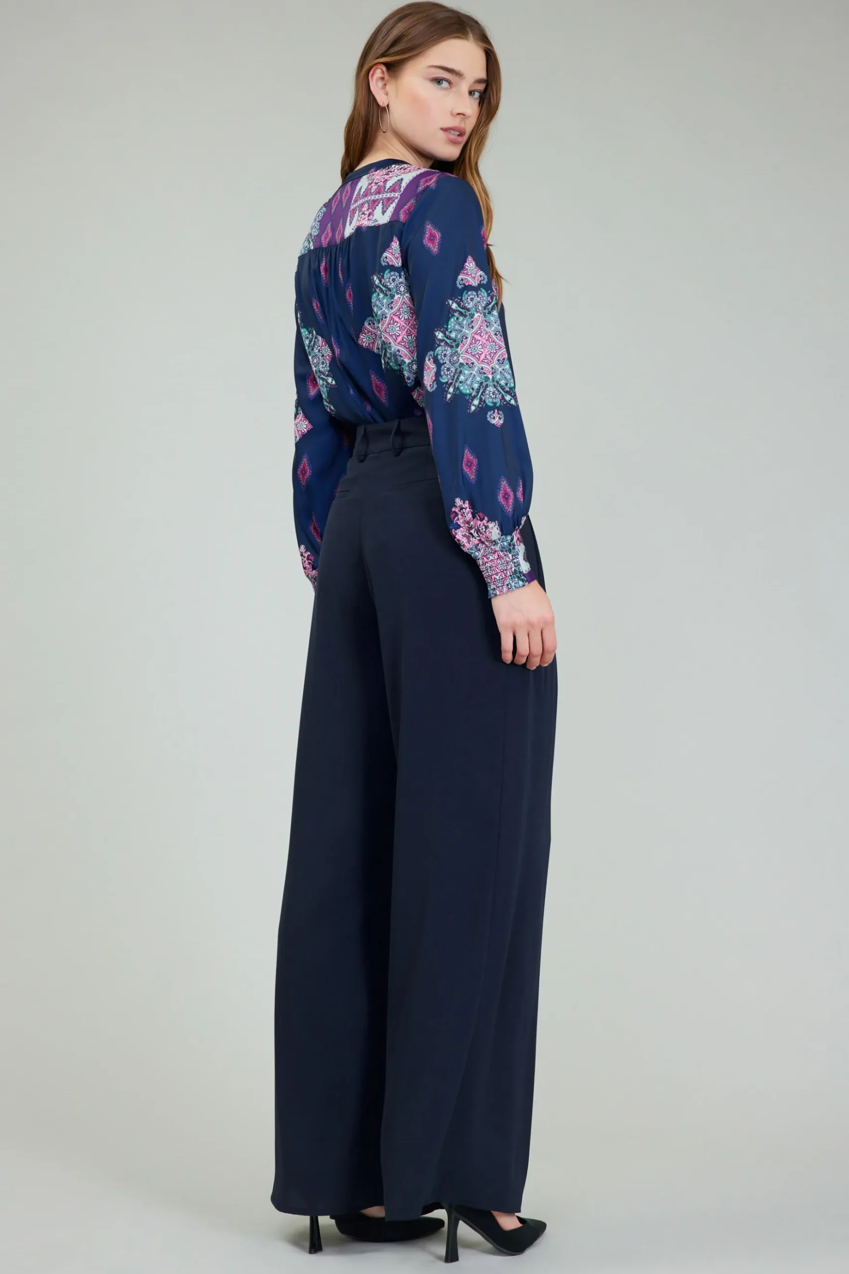 Current Air Wide Leg Trousers SLATENAVY Outlet