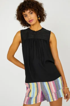 Current Air Yoke Detail Tank Top BLACK Online