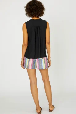 Current Air Yoke Detail Tank Top BLACK Online