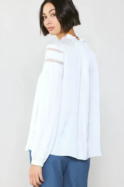 Current Air Yoke Lace Blouse WHITE Clearance
