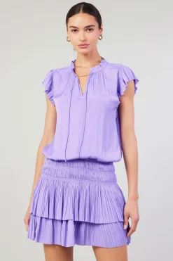 Current Air Zoey Pleated Mini Dress LAVENDER Outlet