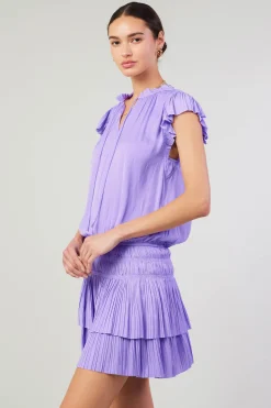 Current Air Zoey Pleated Mini Dress LAVENDER Outlet