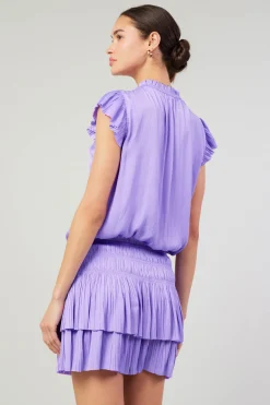 Current Air Zoey Pleated Mini Dress LAVENDER Outlet