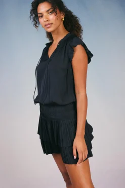 Current Air Zoey Pleated Mini Dress BLACK Best