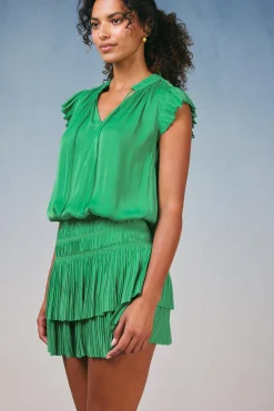 Current Air Zoey Pleated Mini Dress SPRINGGREEN Hot