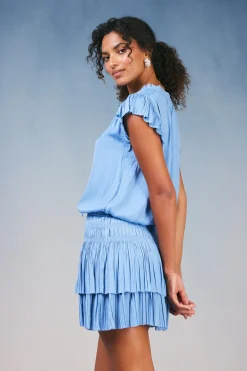 Current Air Zoey Pleated Skirt Mini Dress PERIWINKLEBLUE New