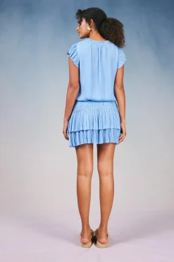 Current Air Zoey Pleated Skirt Mini Dress PERIWINKLEBLUE New